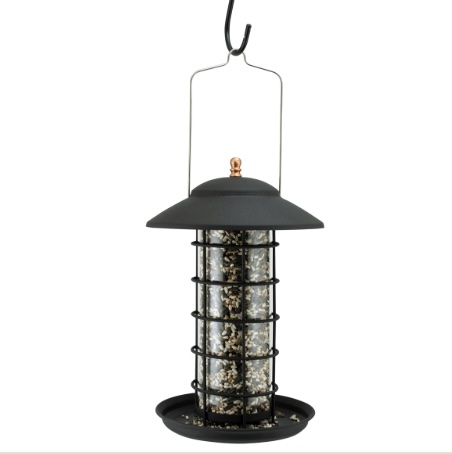 Modern Farmhouse Metal & Glass Seed Feeder