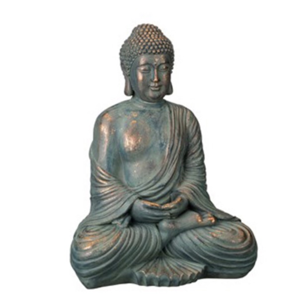 Copper Patina Buddha Statue  16"