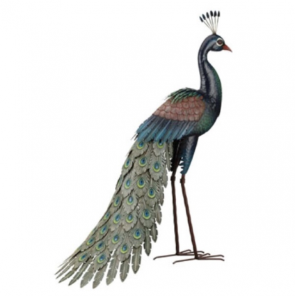 Metal Standing Peacock