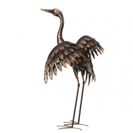 Bronze Crane Wings Down