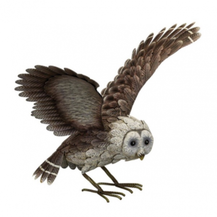Barn Owl Statue with Wings Up