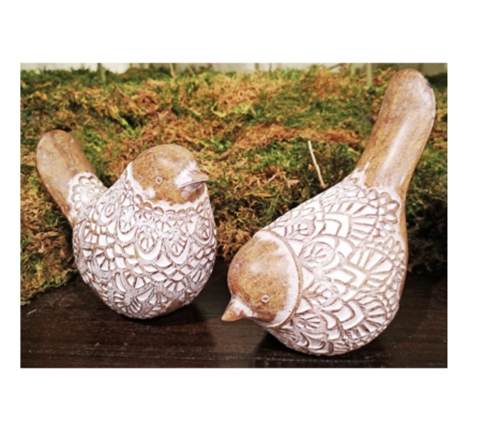 Wood Bird Figurines