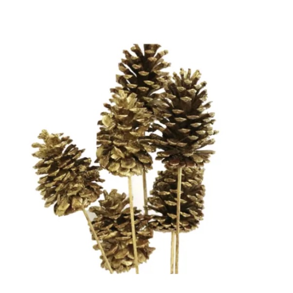 Pine Cones Large Gold Metallic