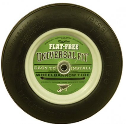 Universal Fit Wheelbarrow Tire  Flat Free