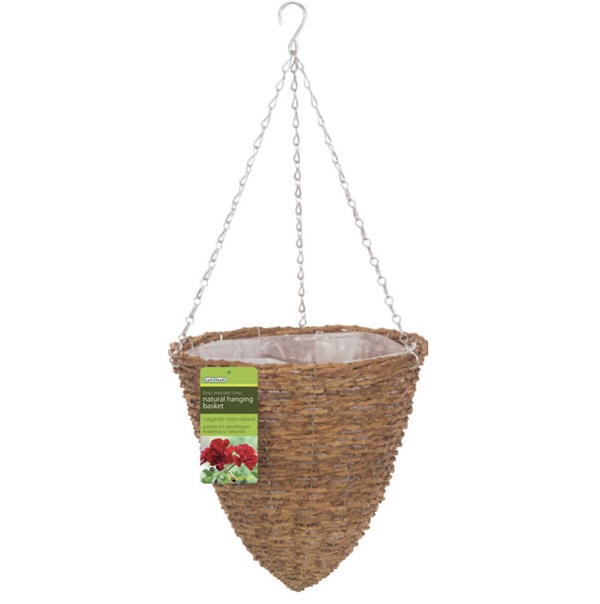 Rustic Rattan Hanging Basket