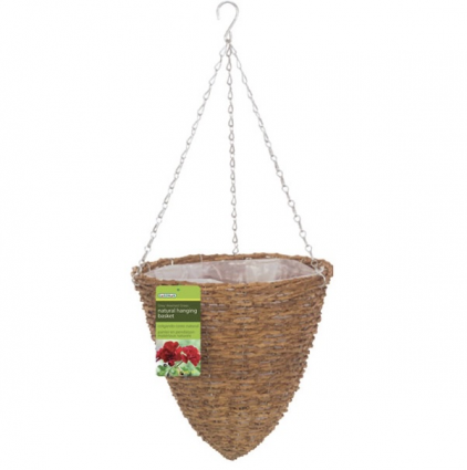 Rustic Rattan Hanging Basket