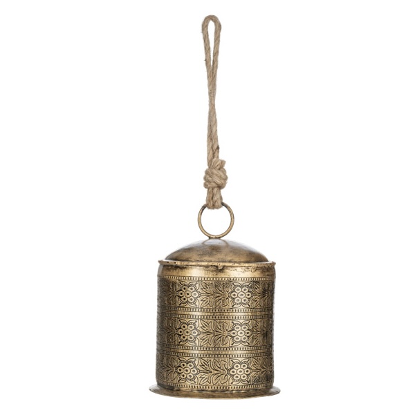 Medium Hammered Gold Bell Chime 13"H