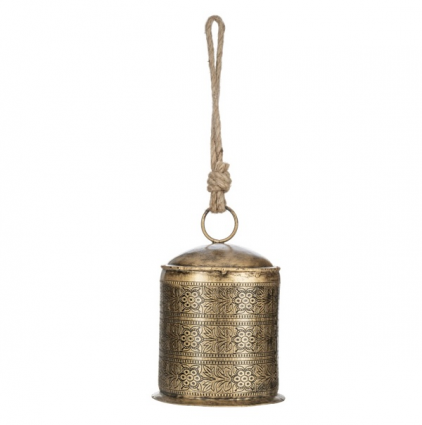 Medium Hammered Gold Bell Chime 13"H