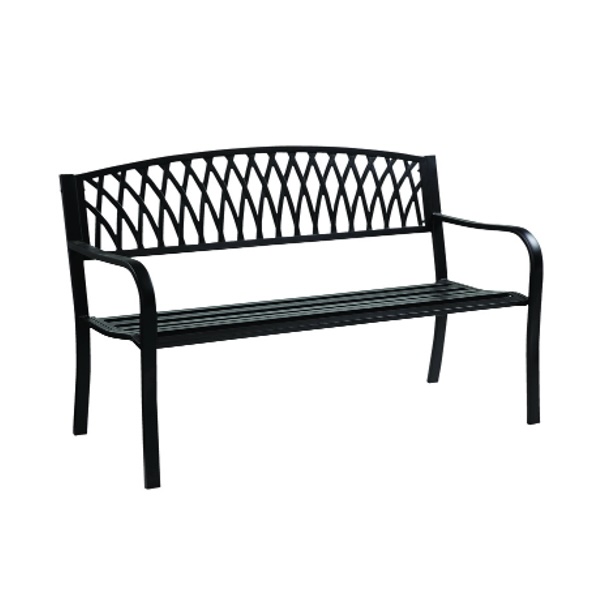 Black Cast Iron Grass Back Park Bench
