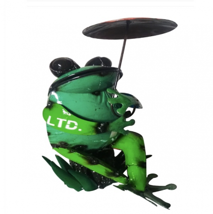 Cross-Legged Frog on Leaf