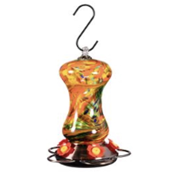Art Glass Swirl Hummingbird Feeder