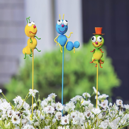 Metal Caterpillar Plant Pick