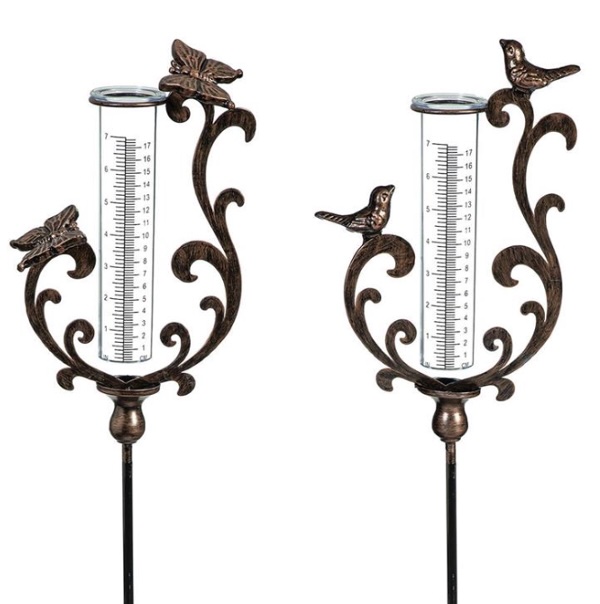 Bronze Butterfly or Bird Rain Gauge Garden Stake 36" (sold seperately)