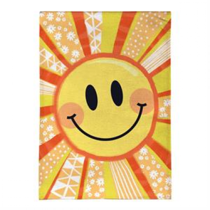 Sunny Smiles Mini Burlap Garden Flag