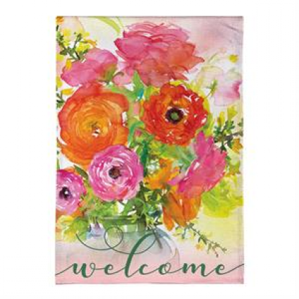 Ronunculus Welcome Mini Burlap Garden Flag