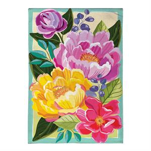 Floral Burst Mini Burlap Garden Flag