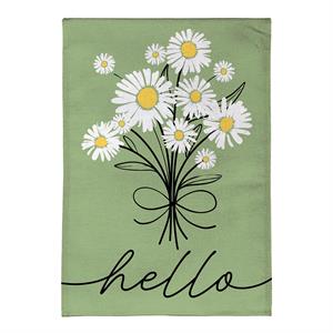 Hello Dainty Daisies Mini Burlap Garden Flag