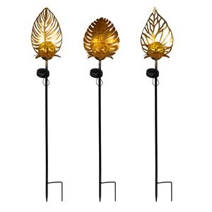 Tropical Leaf Solar Garden Stake 36"H