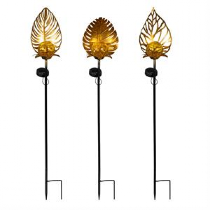 Tropical Leaf Solar Garden Stake 36"H