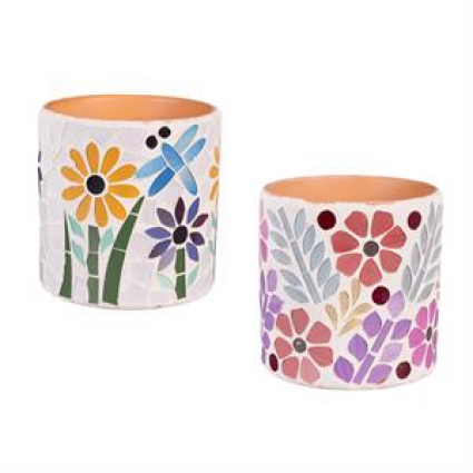 Floral Mosaic Planter 4.5"