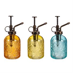 Glass Embossed Leaf Plant Mister 8"