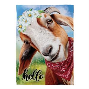 Hello Floral Goat Suede House Flag
