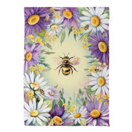 Buzzing Around Mini Suede Garden Flag