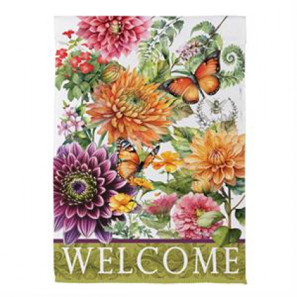 Dahlia Botanica Mini Suede Garden Flag
