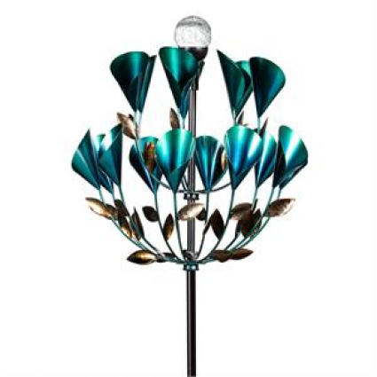 Calla Lily Solar Metal Wind Spinner 74"