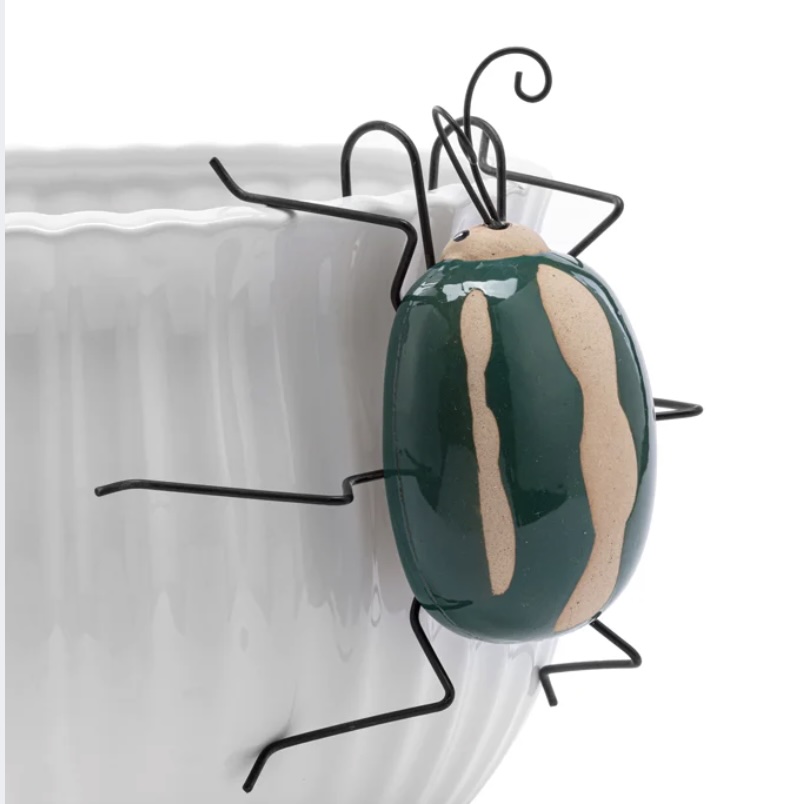 Green Beetle Pot Hanger 5"L