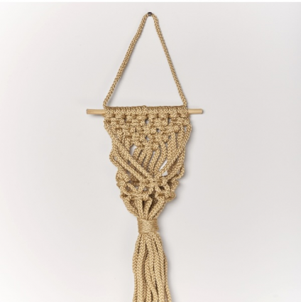 Small Tan Jute Wall Planter