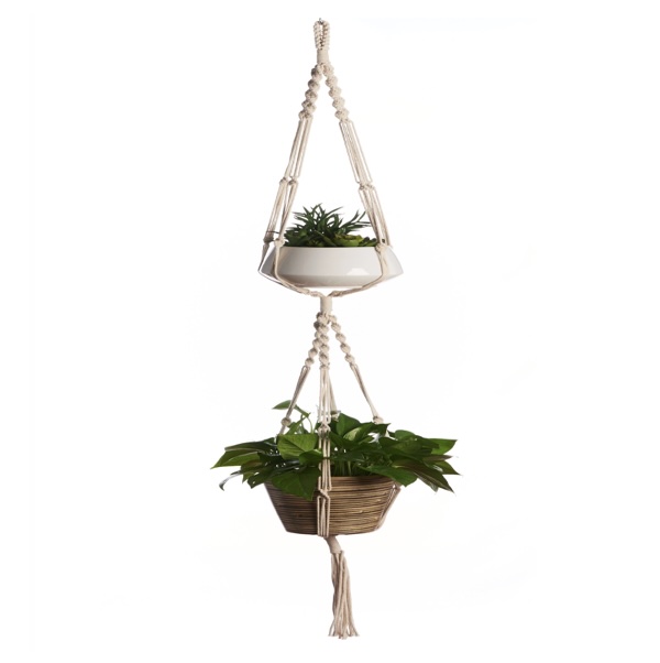Two Tier Woven Plant Hanger