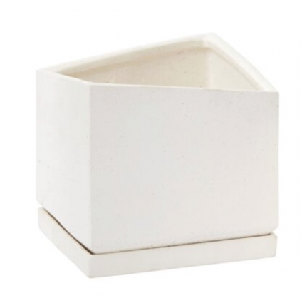 White Tevy Pot  7.5" X 7"
