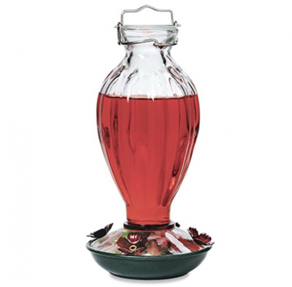 Fluted Glass Hummingbird Feeder 20 oz