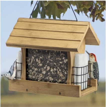 Deluxe Bamboo Feeder with Suet Cages