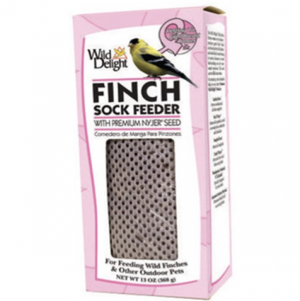 Pink Finch Sock Feeder 13 oz