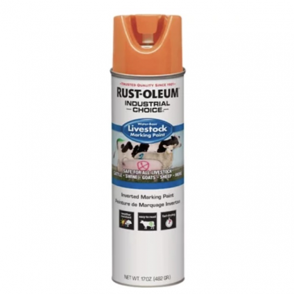 Rust-Oleum Industrial Choice 17 Oz. Fluorescent Orange Livestock Marking Paint