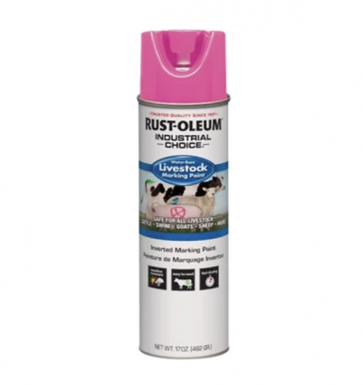 Rust-Oleum Industrial Choice 17 Oz. Fluorescent Pink Livestock Marking Paint