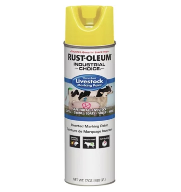Rust-Oleum Industrial Choice 17 Oz. Fluorescent Yellow Livestock Marking Paint