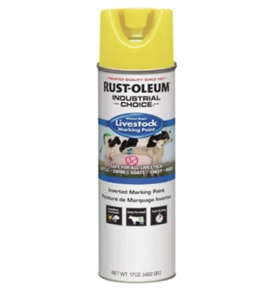 Rust-Oleum Industrial Choice 17 Oz. Fluorescent Yellow Livestock Marking Paint