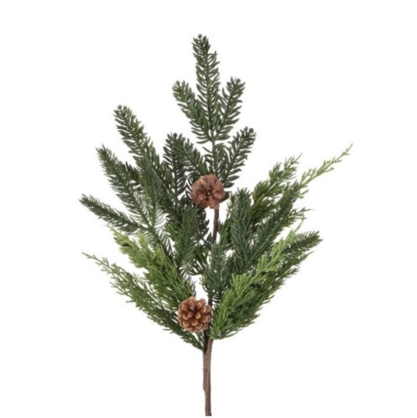 Real Touch Cedar & Spruce Cone Spray 24"