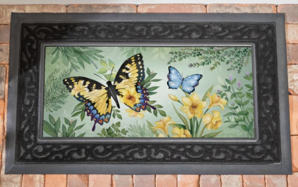 Green & Yellow Florals Monarch Butterfly Sassafras Switch Mat