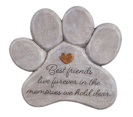 Pet Memorial Garden Stone, Best Friends Live Forever 11"