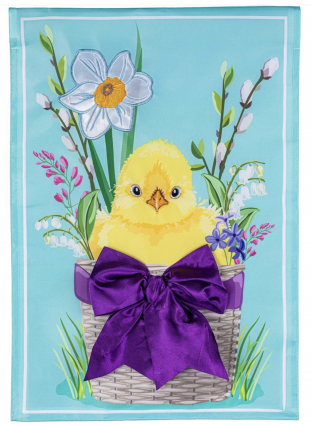Easter Bow Basket Applique Garden Flag