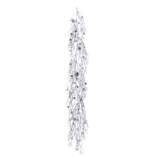Snow Twig Cone Garland 72"L