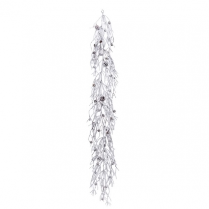 Snow Twig Cone Garland 72"L