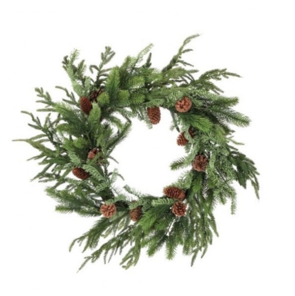 Real Touch Norfolk Spruce Juniper Wreath 24"