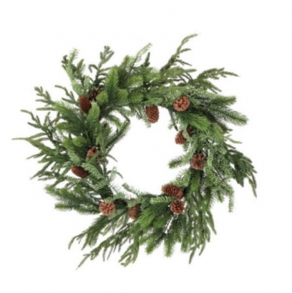 Real Touch Norfolk Spruce Juniper Wreath 24"