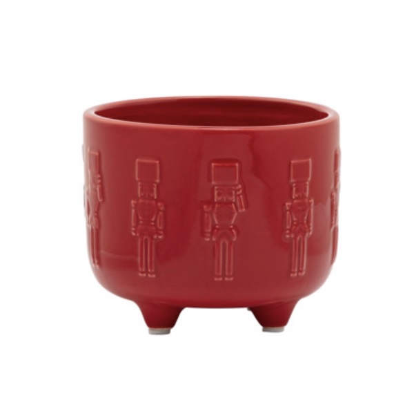 Red Nutcracker Planter  4.25"