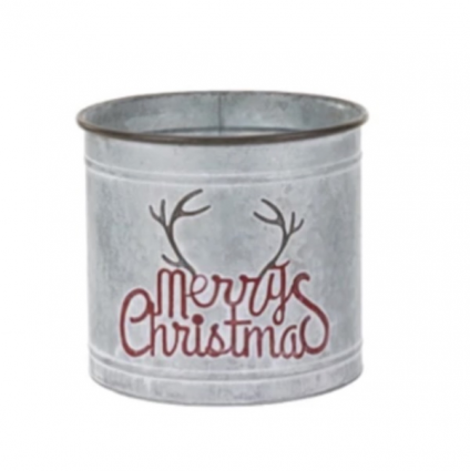 Merry Christmas Antler Pot Cover 10"